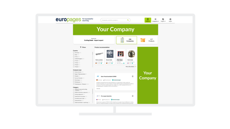 Display campaign on EUROPAGES screen