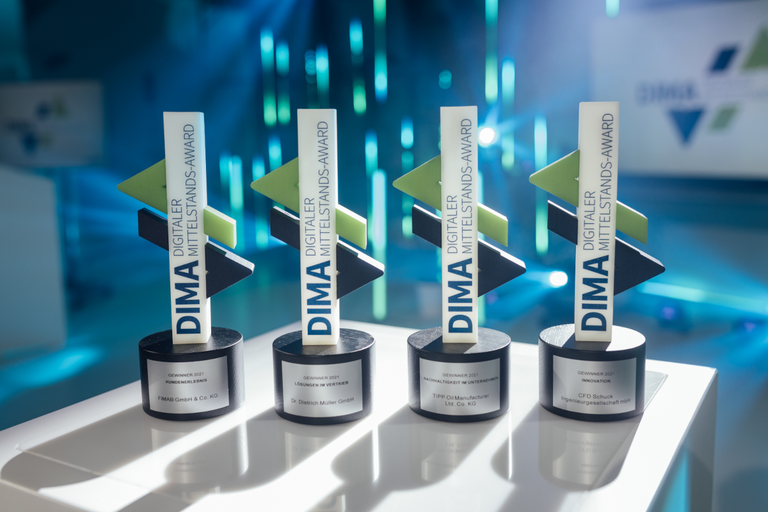 Die begehrten Preise beim DIMA (Digitaler Mittelstands-Award)